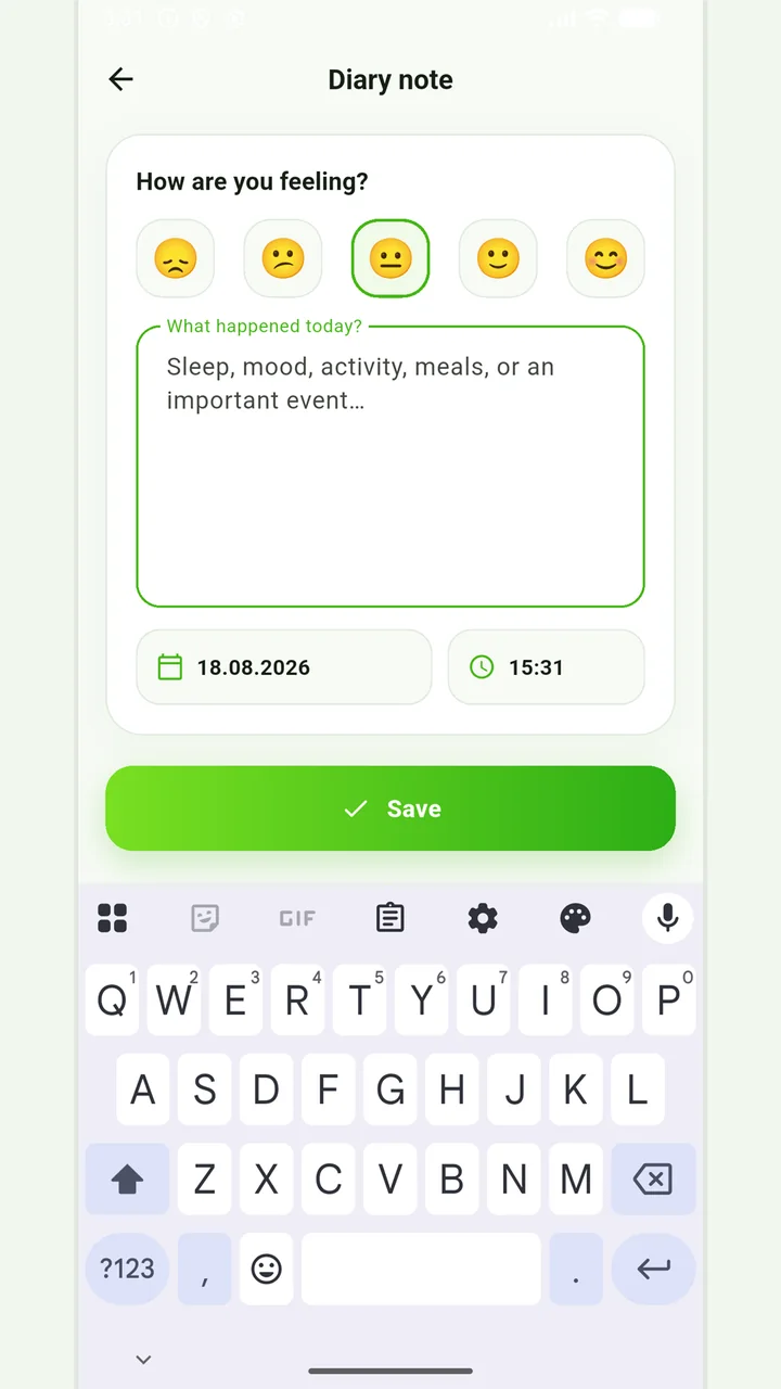 Wellbeing and notes