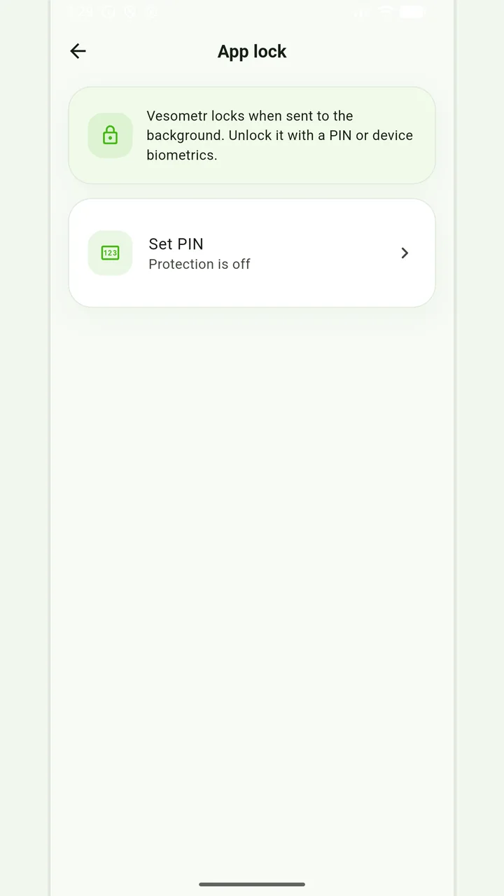 Local protection in Vesometr