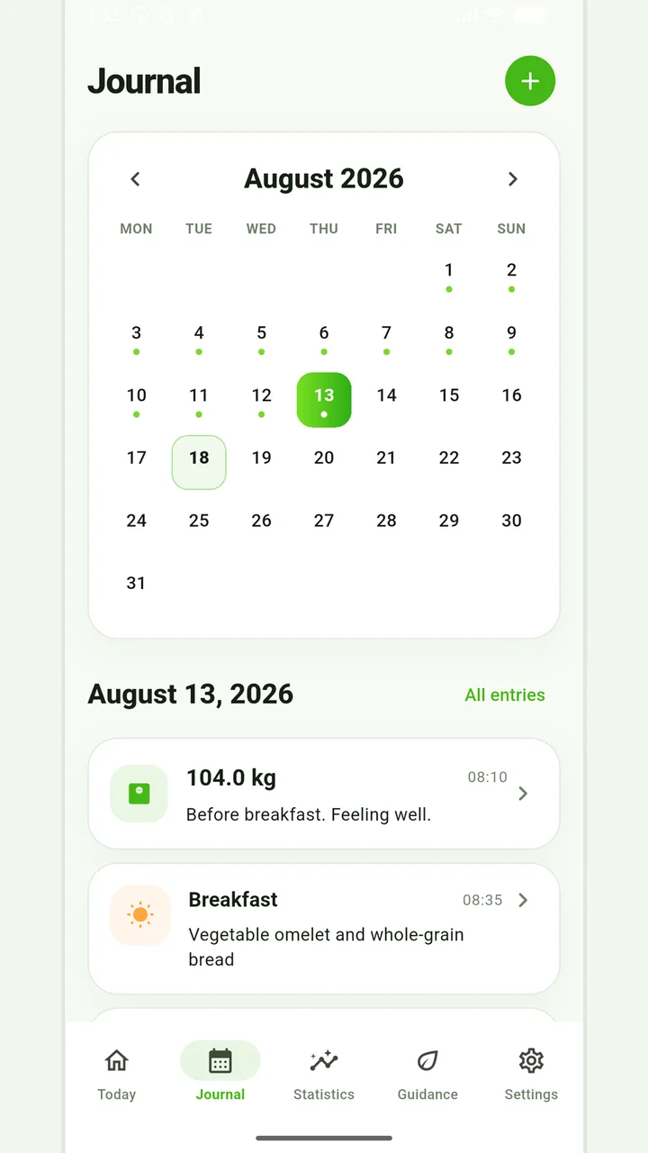 Your calendar — Your history, day by day